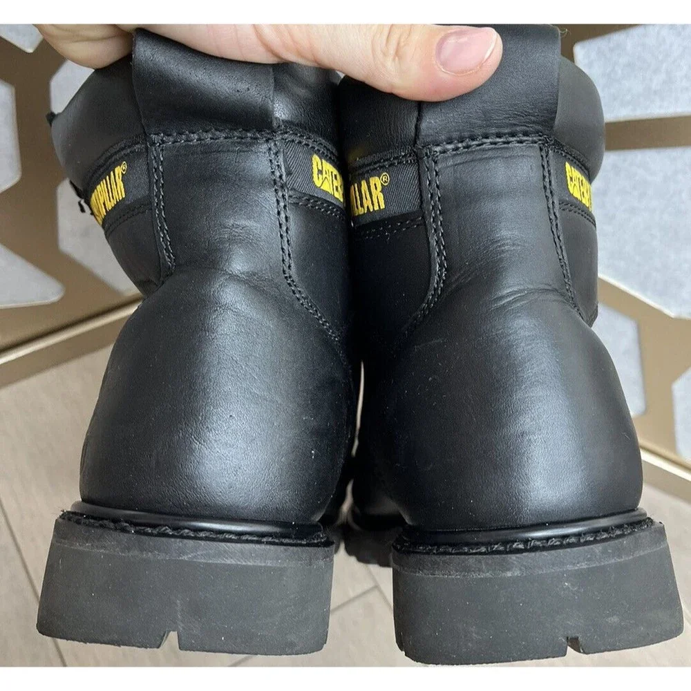 CAT Second Shift Steel Toe Work Boot Black Leather 13 W Wide Man caterpillar